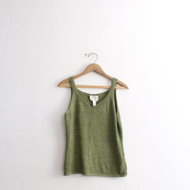 Olive Green 90s Knit Tank Top 