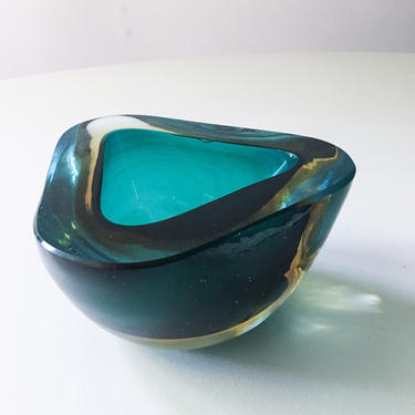 Murano Sommerso Glass Bowl by Antonio Da Ros Cenedese Murano Mid Century Italy 1950 Ashtray 