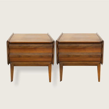 Free Shipping Within US - Pair of Mid Century Modern Night Stand Table Drawers 