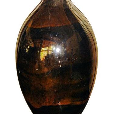 Rare Back and Gold Iridescent Boch Vase Catteau