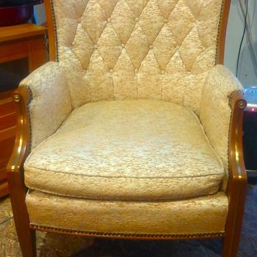 VINTAGE French Louis XVI Style  Fauteuil Arm Chair, Hollywood Regency,MCM,  French Country, Home Decor 