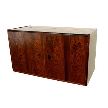 Danish Modern Rosewood Wall Unit  Floating Stereo Cabinet by HG Furniture Hansen Guldborg Mid Century Modern 