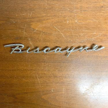 Vintage Chevrolet Biscayne Car Fender Nameplate Emblem 