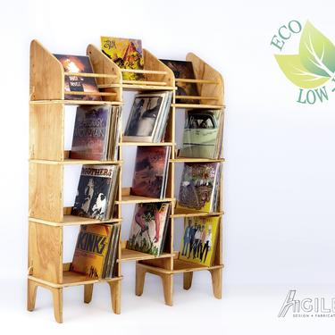 RIFF vinyl record storage and showcase shelf // modular to expand with your collection by DesignAgile