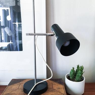 Sleek Black Shade Positionable Desk Lamp Vintage Fog Morup Robert Sonnemann Hala Style Midcentury 