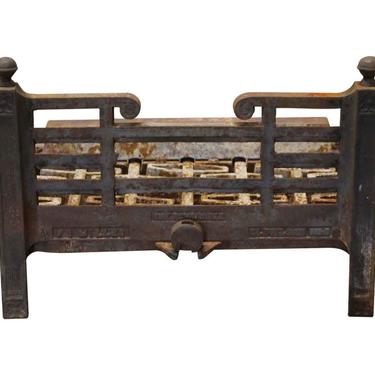 Cast Iron Fireplace Log Holder with Ornate Detail