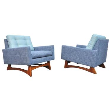 Pair of Adrian Pearsall for Craft Associates Walnut Lounge Chairs, Model 2406-C 