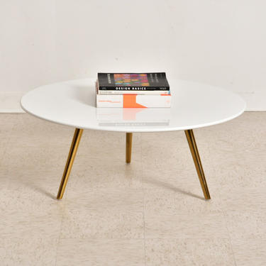 White Top Brass Coffee Table 