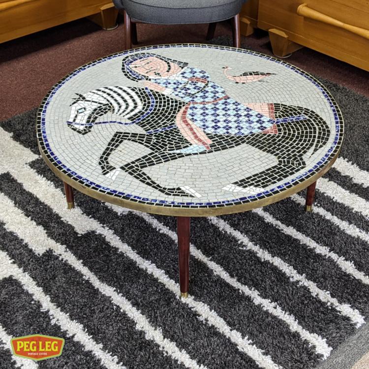 Mid-Century Modern mosaic tile top coffee table