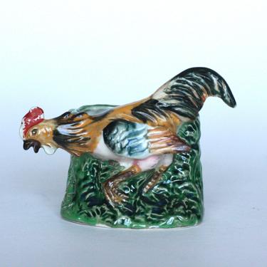 vintage rooster planter hand painted in Japan 