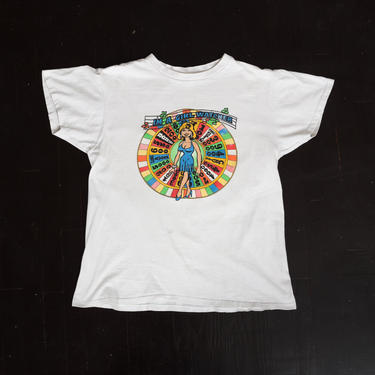 80s Wheel Of Fortune &quot;Girl Watcher&quot; T Shirt - Men's Medium, Women's Large | Vintage Vanna White Retro Graphic Tee 