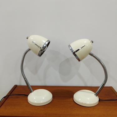 Pair of Vintage Danish Modern Small Table / Desk Lamps 
