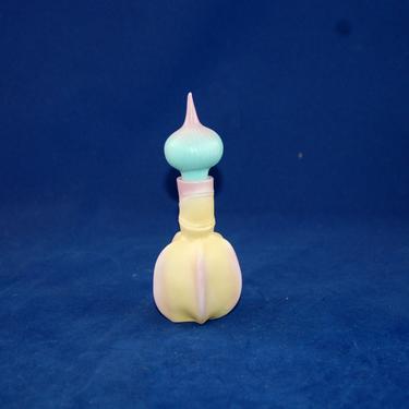 Beautiful Lynn Turner 1980 Signed Porcelain / Pottery Pastel Colors Memphis Movement Style Perfume Bottle with Stopper ~ Excellent Condition 