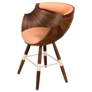 Walnut and Leather "Zun" Dining or Conference Chair by Lop Furniture, Denmark