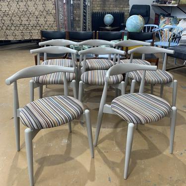 Authentic Hans Wegner Dining Chairs w/ Custom Fabric