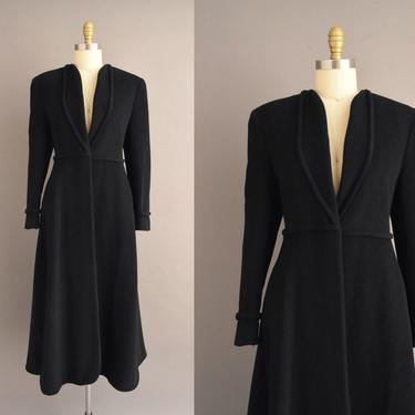 vintage coat | Giorgio Armani Black Cashmere Full Length Winter Coat | Medium | vintage Black Cashmere Coat 