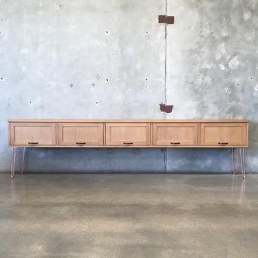 Ten Foot Credenza On Rose Gold Hairpin Legs
