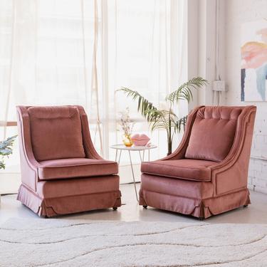 Pair of Pink Club Chairs