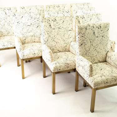 Mastercraft Mid Century Bronze Dining Chairs - Set of 10 - mcm 