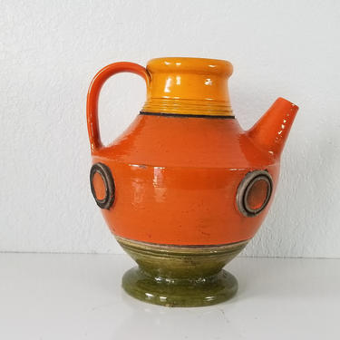 Aldo Londi For Bitossi Decorative Italian Pottery Pitcher / Vase . 
