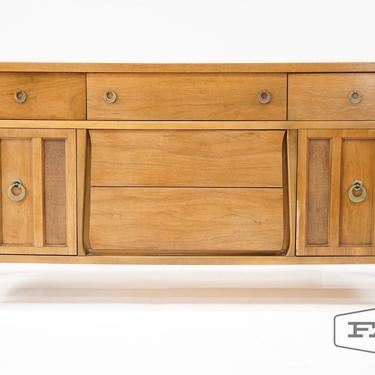 Walnut Sideboard with Cane Details and Ring Pulls