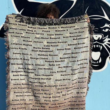 Famous Black American Men Woven Art Throw Blanket- Original design- Made in USA 