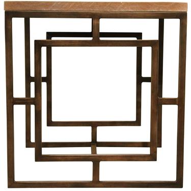 Art square industrial/modern side table 