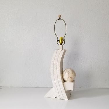 80's Postmodern Style Plaster Table Lamp . 