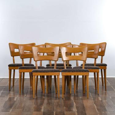 Set Of 8 Heywood Wakefield Maple Dining Chairs C 1930'S