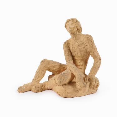 Ceramic Seated Nude Sculpture 