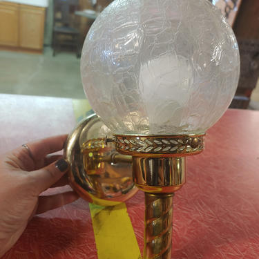 Vintage Sconce with crackle glass globe