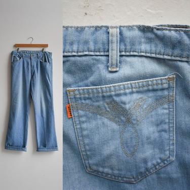 Vintage 1970s Orange Tab Levis Jeans 