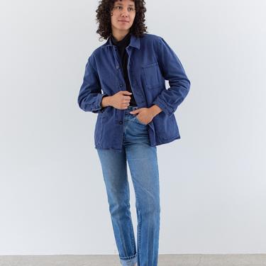 Vintage Blue Chore Jacket | Unisex Herringbone Twill Cotton Utility Work Coat | M | FJ017 