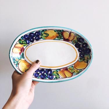 Vintage Italian Ceramica di Vietri Amalfi Ceramic Platter 
