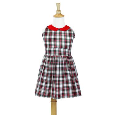 Ready to Ship Girls Christmas Red and Green Plaid Pleated Dress - 2T, 4T, 6T, 8, 10 / Little Girls / Toddler Dress 