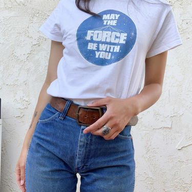 Vintage 70's 1977 Hanes Star Wars May the Force be With You Iron On Graphic Single Stitch T-shirt 