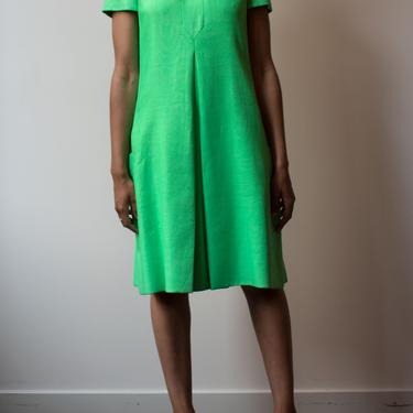 Geoffrey Beene green Structural linen dress