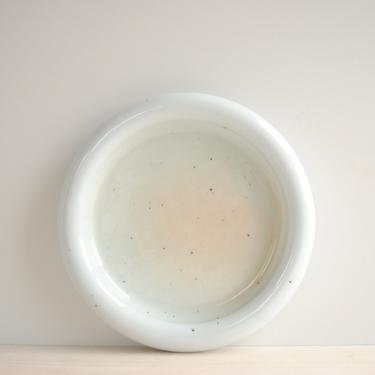 Vintage White Pottery Dish or Tray, Handmade Studio Pottery Bowl 