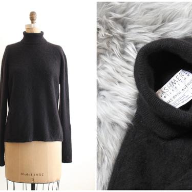 black cashmere turtleneck sweater - '90s Saks Fifth Avenue sweater / 80s cashmere sweater - black cashmere sweater / Saks cashmere sweater 