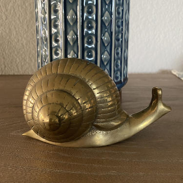 MCM Large Brass Snail Figurine 