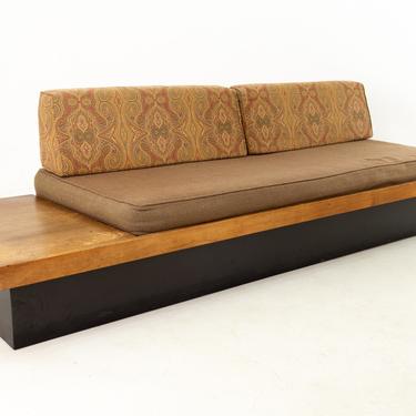 Adrian Pearsall Style Mid Century Walnut Daybed Sofa on Plinth Base - mcm 