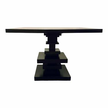 Modern Black Wood Square Dining Table