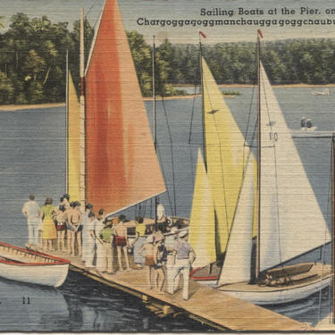 Lake Chargoggagoggmanchauggagoggchaubunagungamaugg, Webster, MA Vintage Postcard 