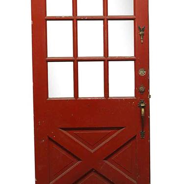 Red Barn Style 9 Lite Wood Entry Door 79 x 36