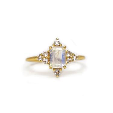 RAINBOW AND MOONSTONE BE MY GUIDE RING