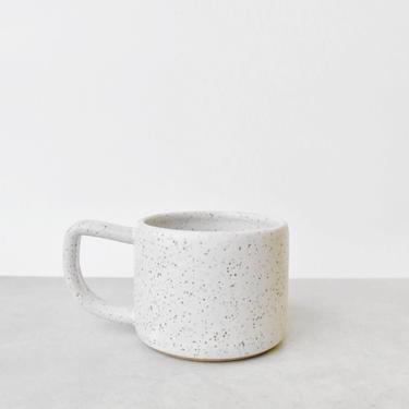 Satin White Stoneware Mug Short 