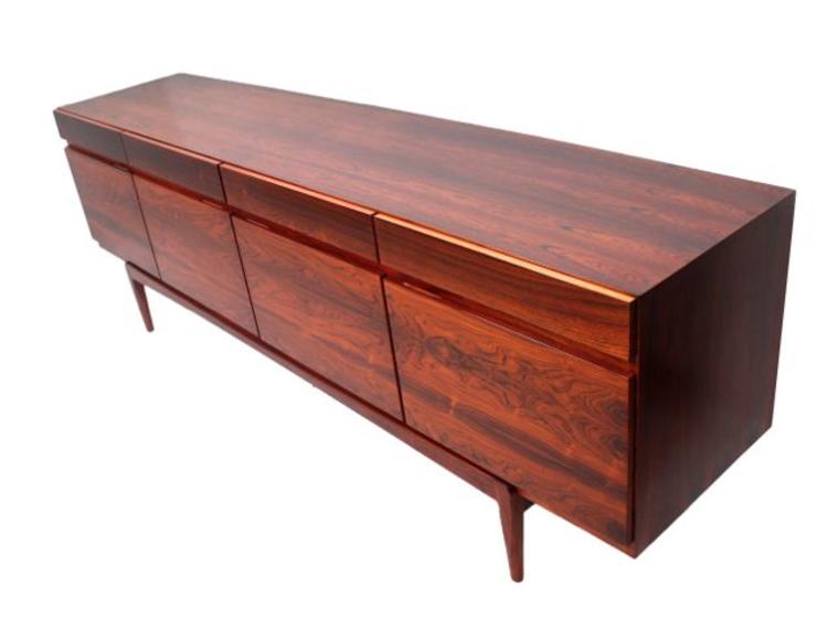 RARE Model No. 66 Kofod-Larsen for Faarup Super-Long Danish Modern Rosewood Sideboard / Room Divider