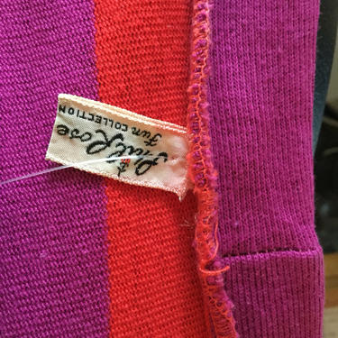 Clearance! Super 60s Stripes! Vintage cardigan pink red black stripes button up Phil Rose Fun Collection 