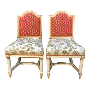 Pair of Antique Louis XVI Style Maison Jansen Side Chairs 
