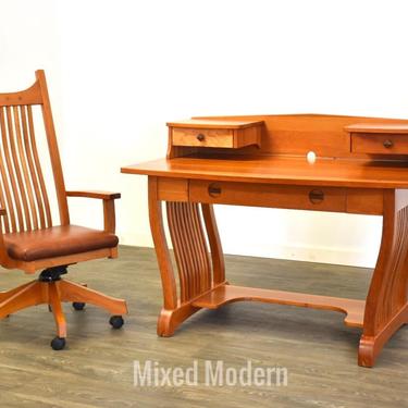 Amish Solid Cherry Desk &amp; Chair 